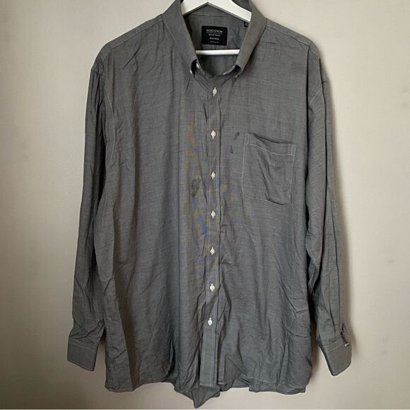 Nordstrom Dress Shirt Mens Shop Non-Iron Gray Traditional Fit Business casual - Picture 8 of 8